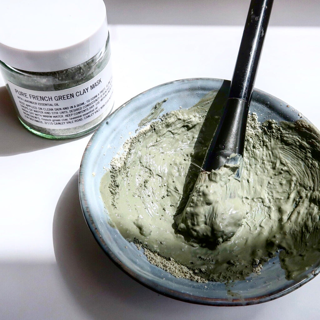 TIP: CLEAN YOUR BRUSHES WITH LEFTOVER CLAY MASK MIXTURE OR NATURAL SOAP